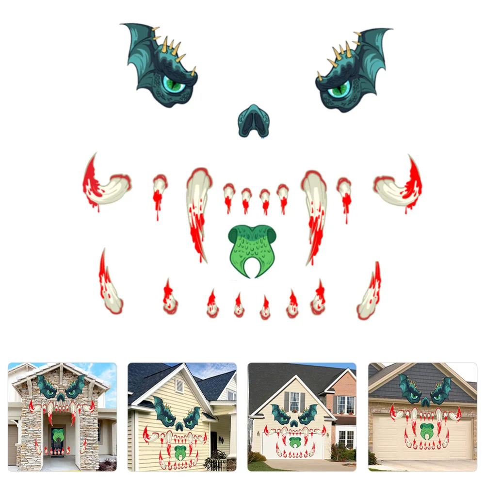 

1 Pc Funny Fiend Eyes Fangs Decal Creepy Sticker Decor