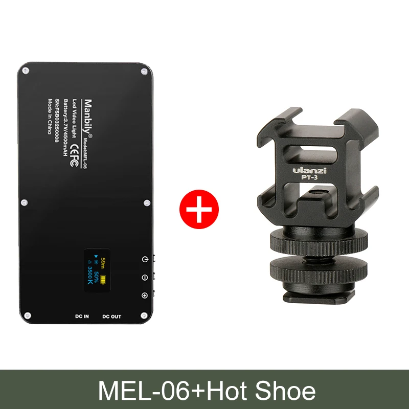 LED Adapter Manbily MFL-06 светодиодный видео светильник на камеру Мини с регулируемой яркостью тип-c перезаряжаемый заполняющий светильник для фотосъемки - Цвет: LED Adapter