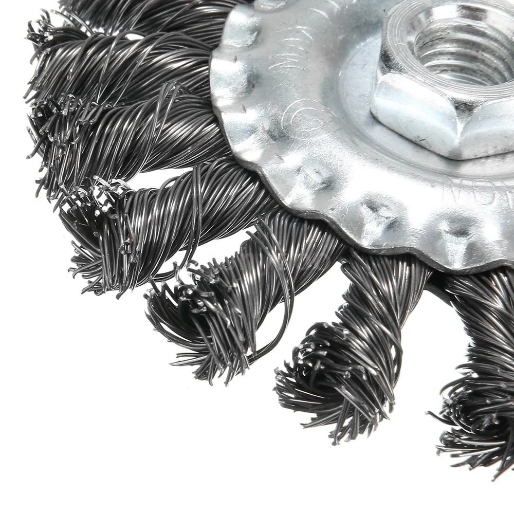 

Knotted Bench Steel Wire Brush Deburring Derusting Angle Grinder Cleaner Accessories Rust Removal Wheel Metal Disc Brush
