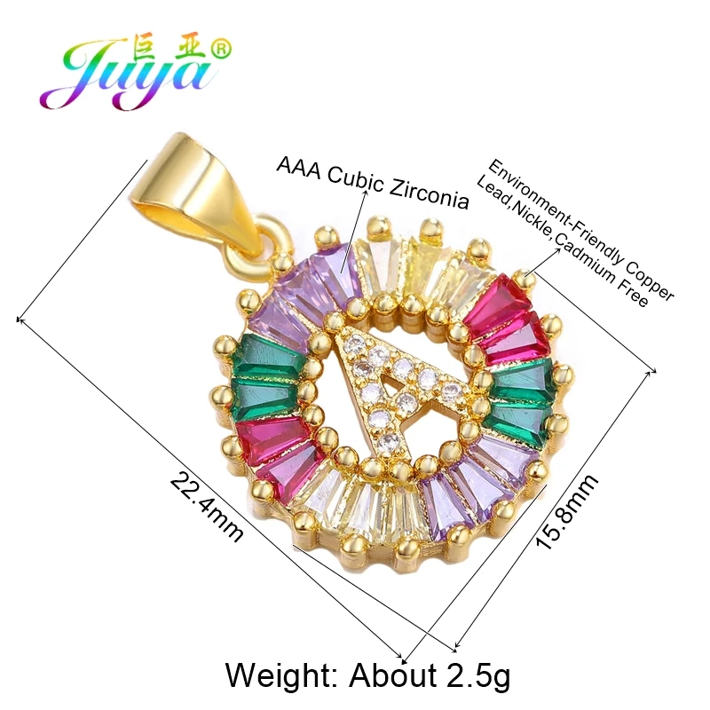 Juya DIY Разноцветные кристаллы 26 Алфавит A-Z начальные золотые подвески с буквами для женщин и мужчин именной браслет ожерелье Изготовление ювелирных изделий