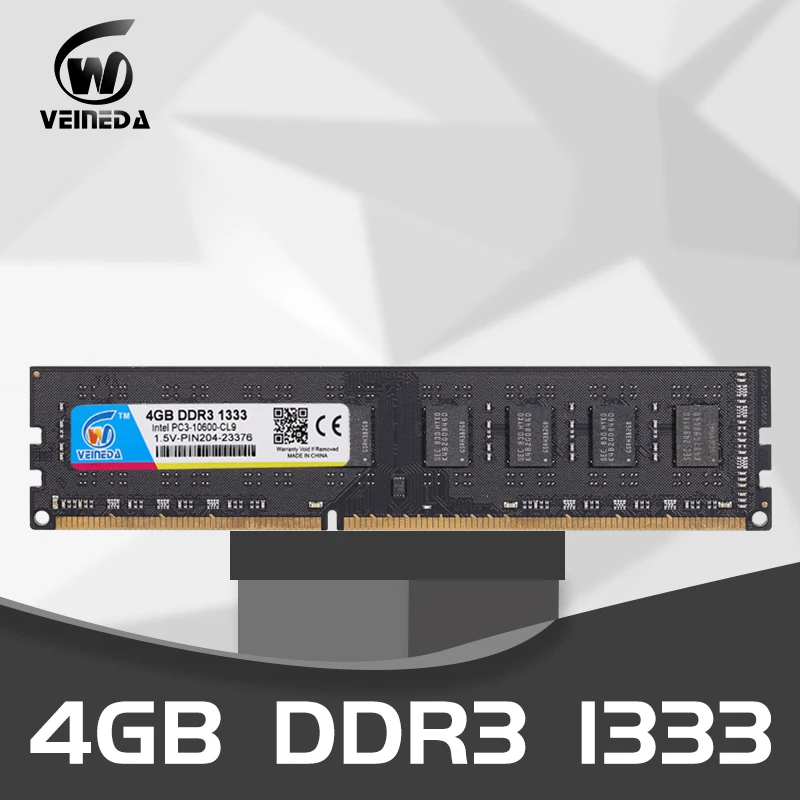 VEINEDA оперативная память DDR3 Dimm 4 ГБ 8 ГБ 1333 МГц ddr 3 PC3-10600, совместимая с 1066, 1600 МГц память 240pin для всех настольных компьютеров AMD Intel