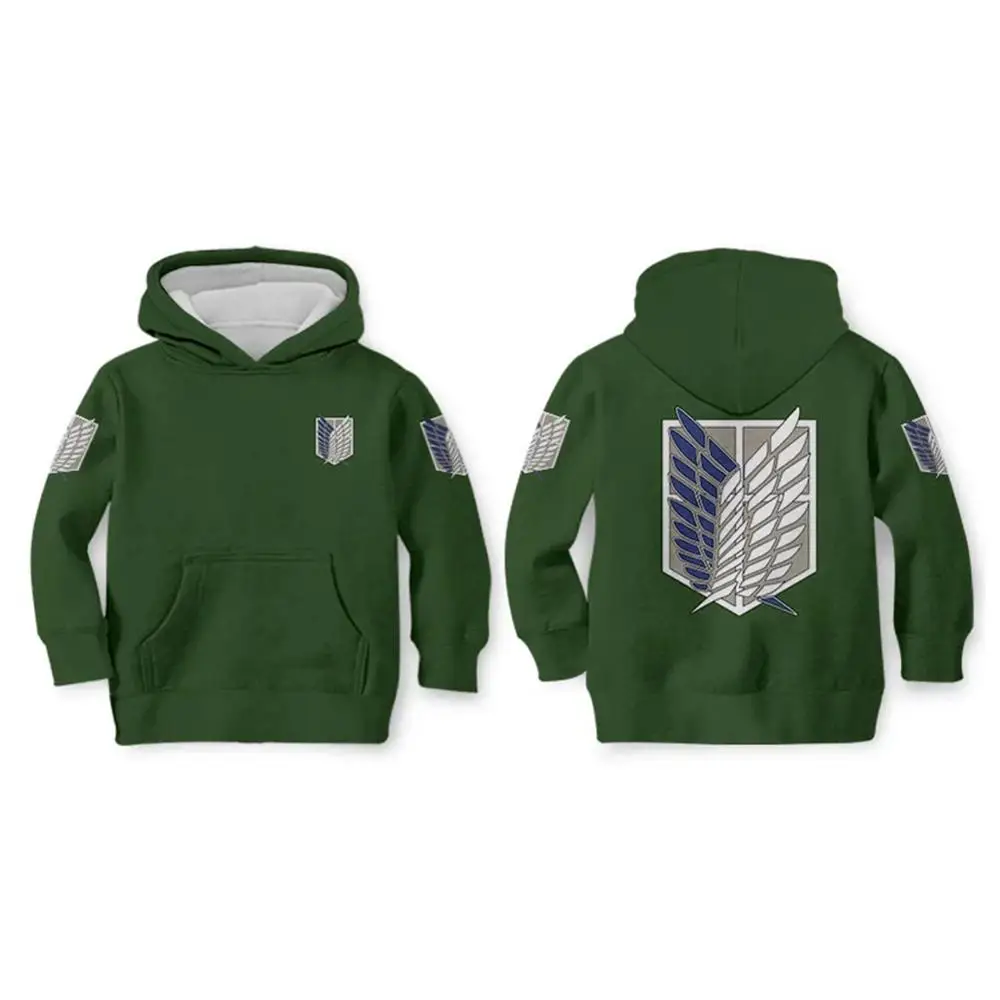 

Anime Attack on Titan Cosplay Hoodie 3D Print Hood Pullover Jacket Sweatshirt Coat