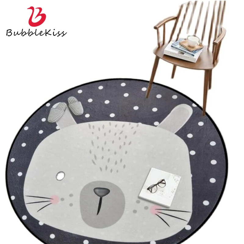 Воздушный поцелуй Мультяшные животные круглый ковер для гостиной медведь лиса