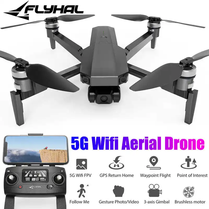 

FLYHAL FX1 EIS 5G WIFI FPV With 3-axis Coreless Gimbal 50x Zoom 4K EIS Camera 28mins Flight Time GPS RC Drone Quadcopter RTF Toy