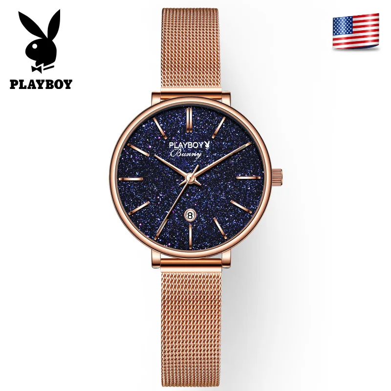 

Playboy women Watches Bracelet Set Star quartz waterproof Ladies watch simple elegant factory wholesale Luxury gift box fo women