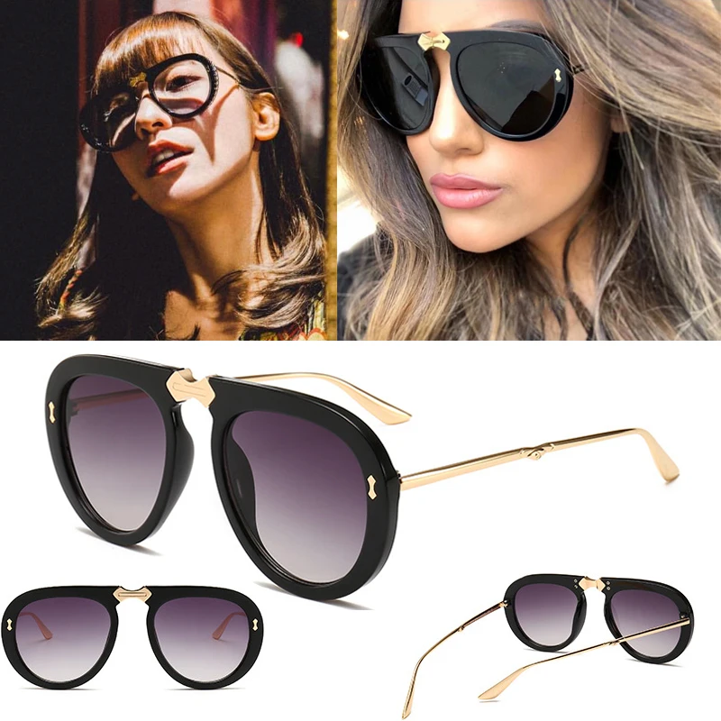 2019 DPZ Новая мода Винтаж пилот авиация стиль градиент ditaeds солнцезащитные очки для