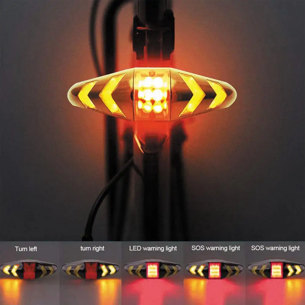 

USB Rechargeable Bicycle Turn Signal Light Wireless Remote Mountain Bike Taillight Flashing Headlight