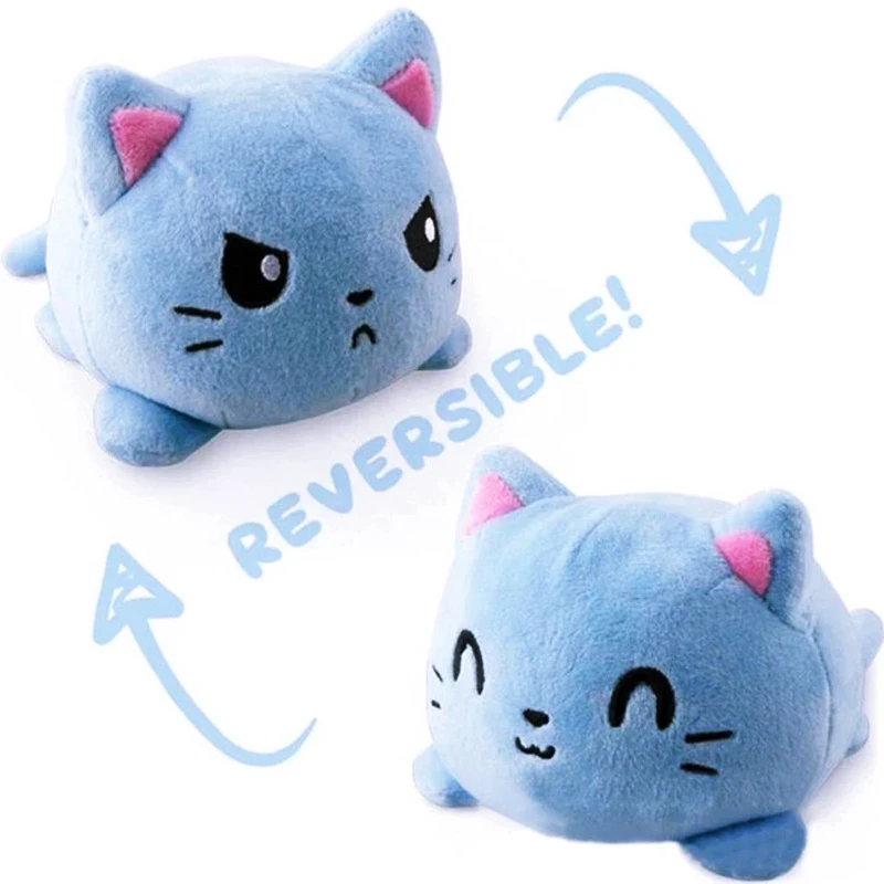 

Reversible Flip Cats Plush Stuffed Toy Soft Animal Home Accessories Cute Animal Doll Children Gifts Baby Companion Plush Toys
