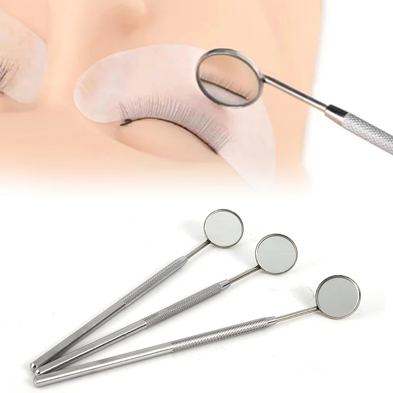 

Stainless Steel Checking Mirror For Eyelash Extension Portable Dental Mirrors Mouth Tooth Professional Eyelash Makeup Tool