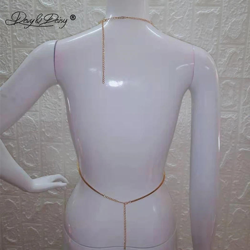 DAVYDAISY женский бюстгальтер rhinestone Горячая металлическая цепочка Хрустальный Бралетт одежда для пляжного клуба Топы модная нательная цепочка Сексуальное белье BR052