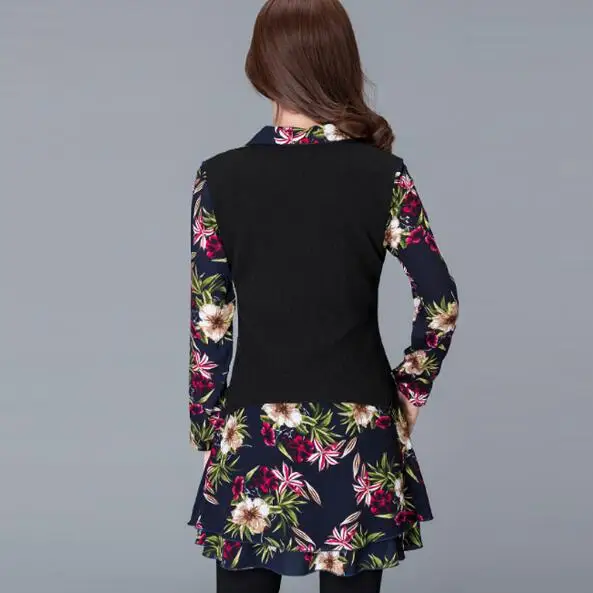 Новинка 2020 корейский стиль весна-осень кимоно туника имитация двух частей