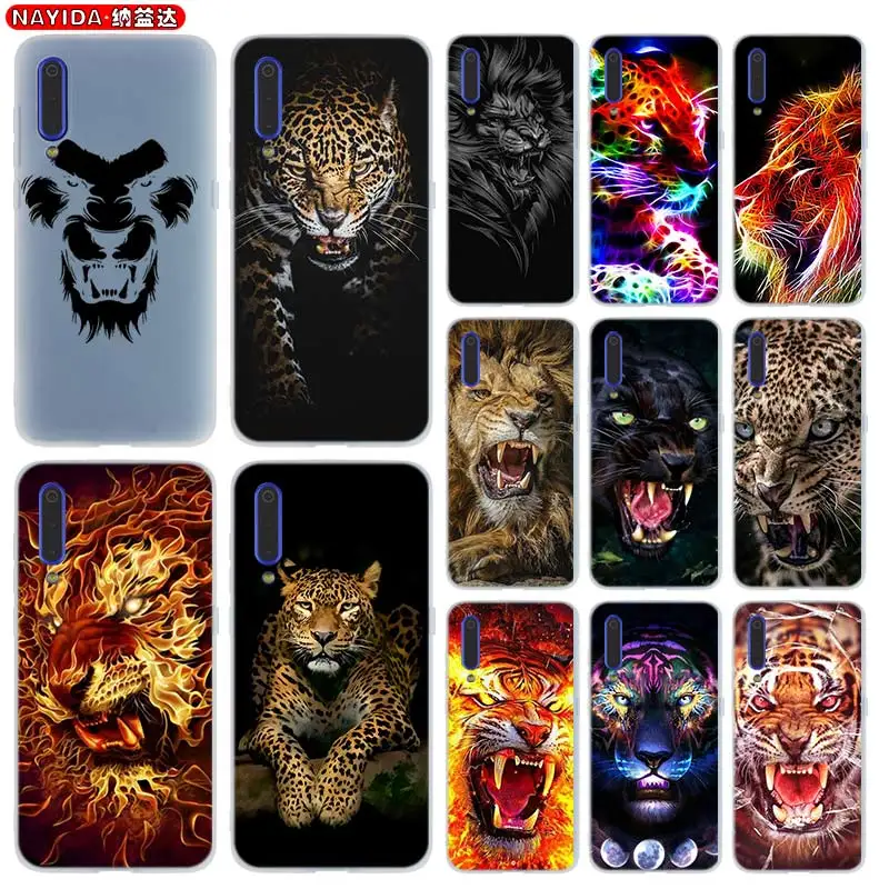 

Soft Silicone Case For Xiaomi 11 10 9 8 A2 A3 CC9 Lite POCO X3 Pro 6X 10i 9se Cover lovely lion leopard Cheetah Panther