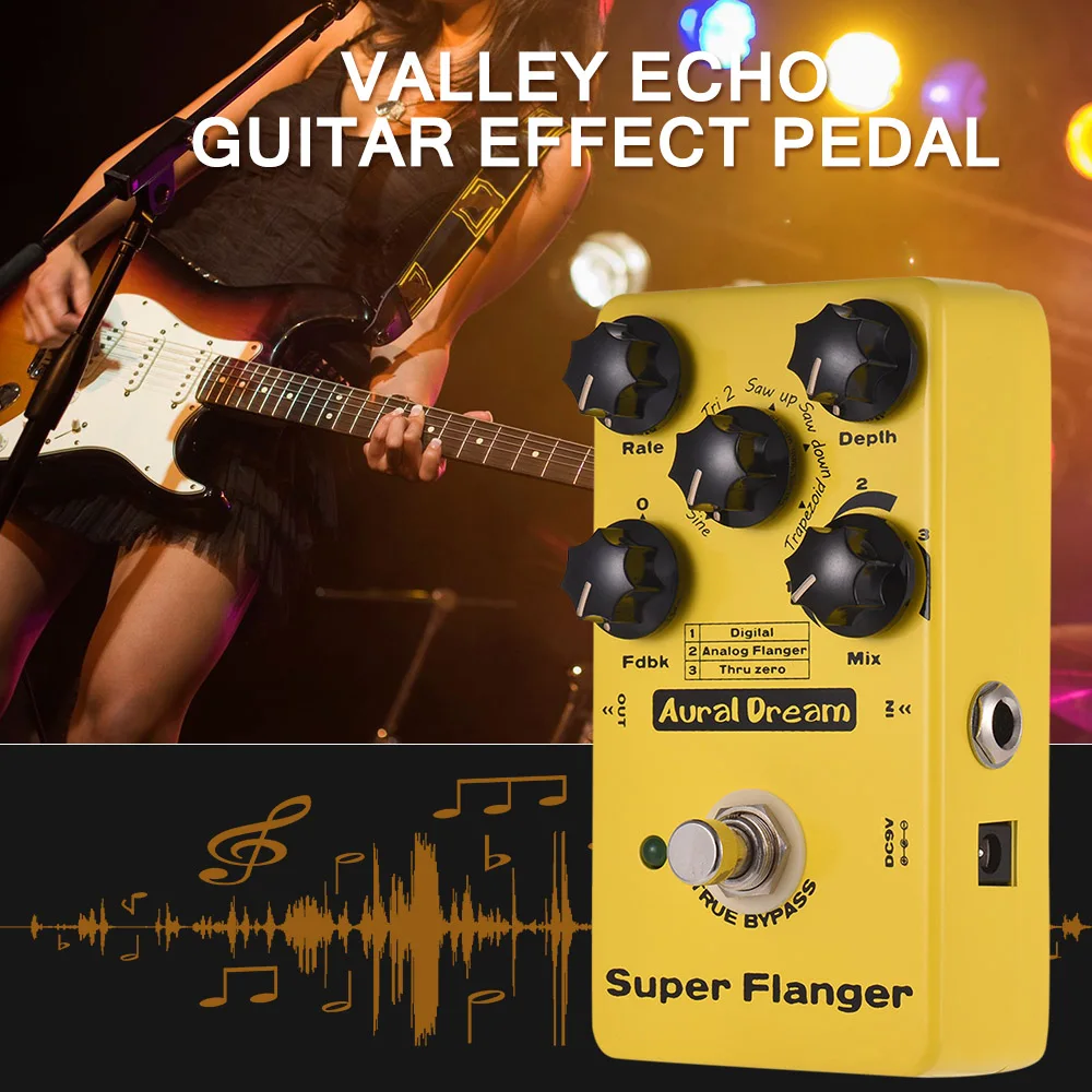 Педаль для гитарных эффектов Super Flanger 3 режима корпус из алюминиевого