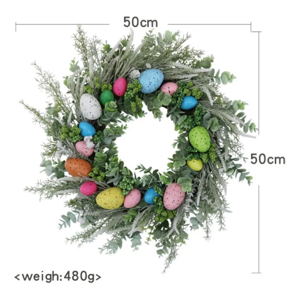 50 см пасхальное венок украшение для пасхальных яиц ротанга искусственные цветы