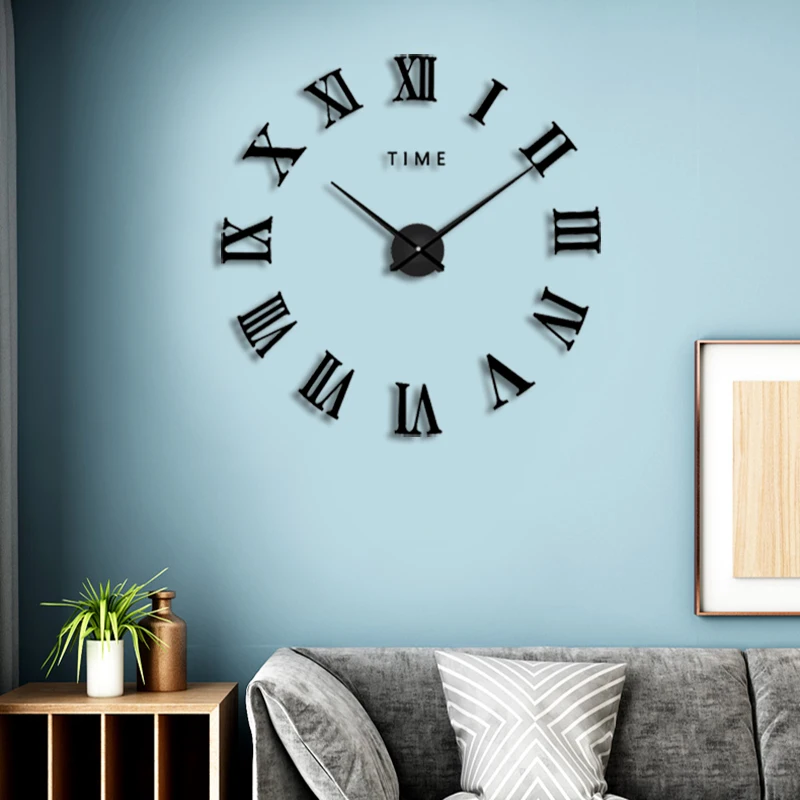 

2021 New 3D Stereo Wall Clock Modern Minimalist Creative DIY Wall Sticker Wall Clock Acrylic Mirror Art Clock