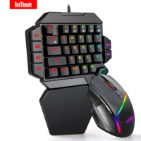 redthunder one handed mechanical gaming keyboard rgb backlit portable mini gaming keypad game controller for pc ps4 xbox gamer