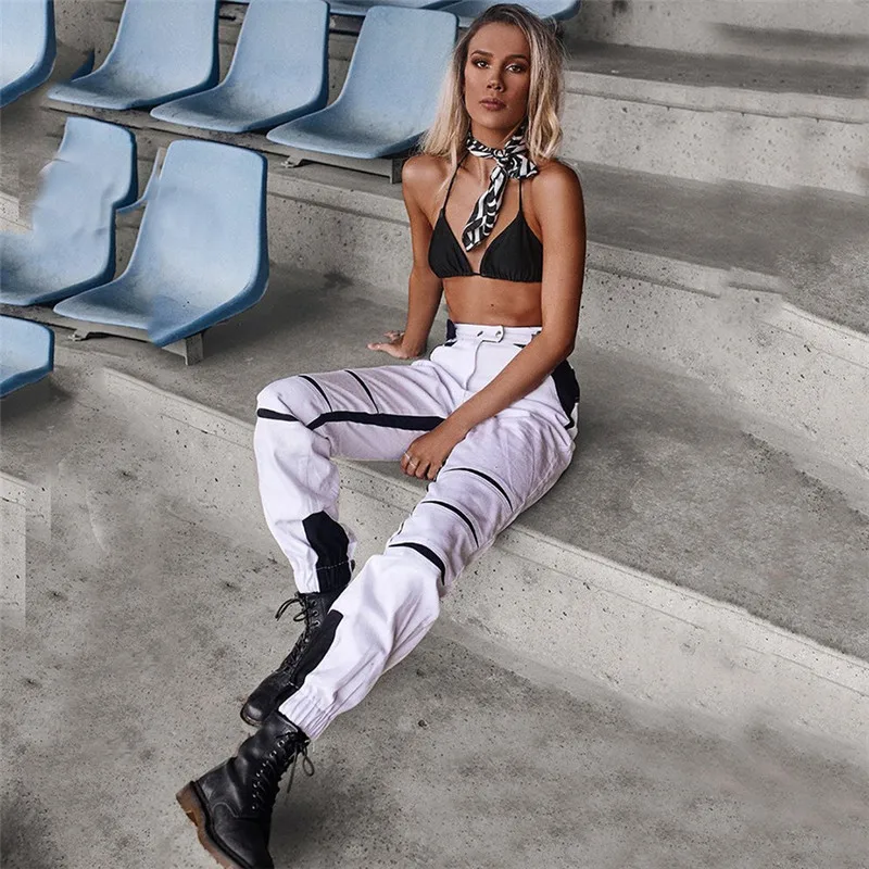 На Лето 2019 Новинка для женщин Модные Цветные уличные и повседневные штаны |