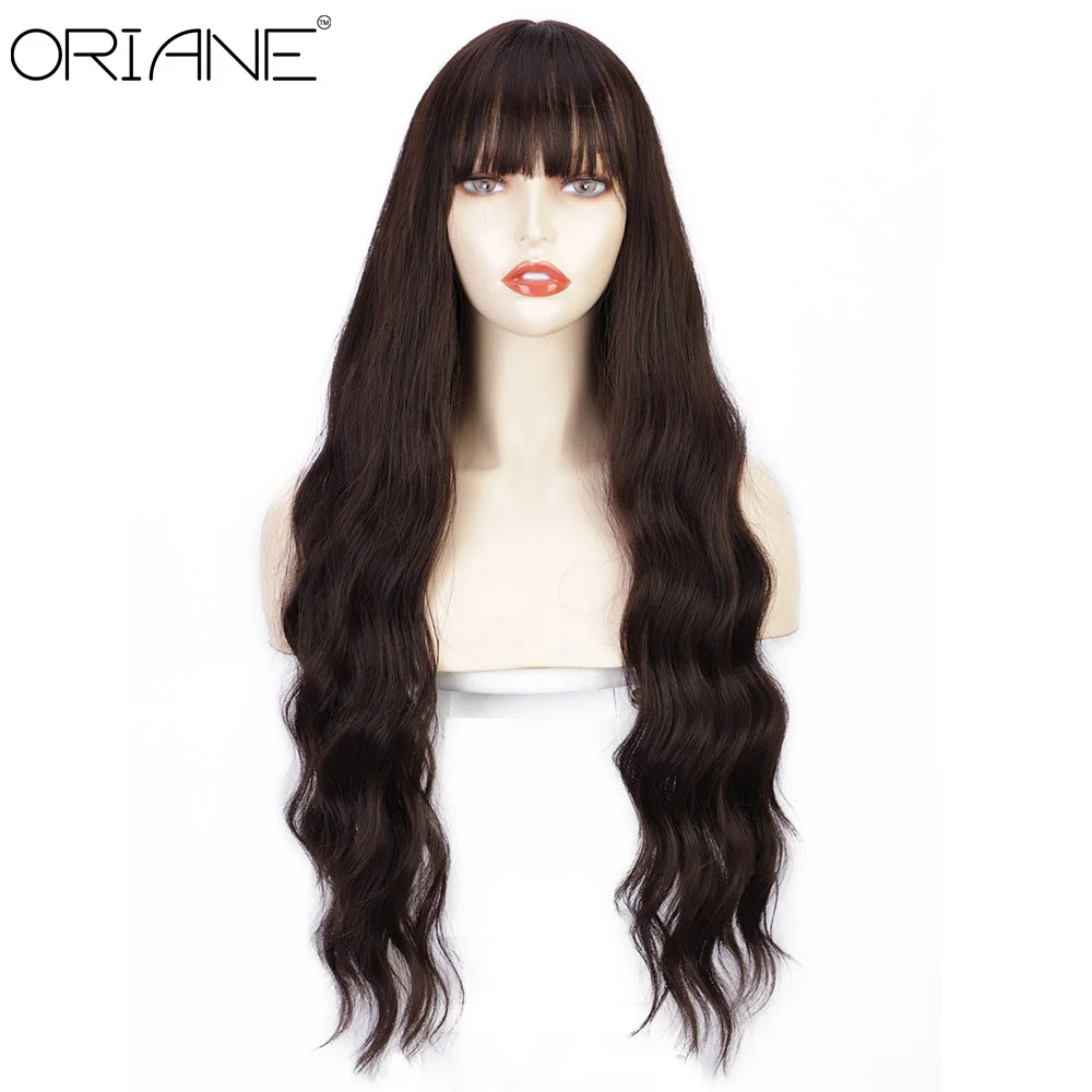 Длинные волнистые синтетические парики для женщин натуральные черные