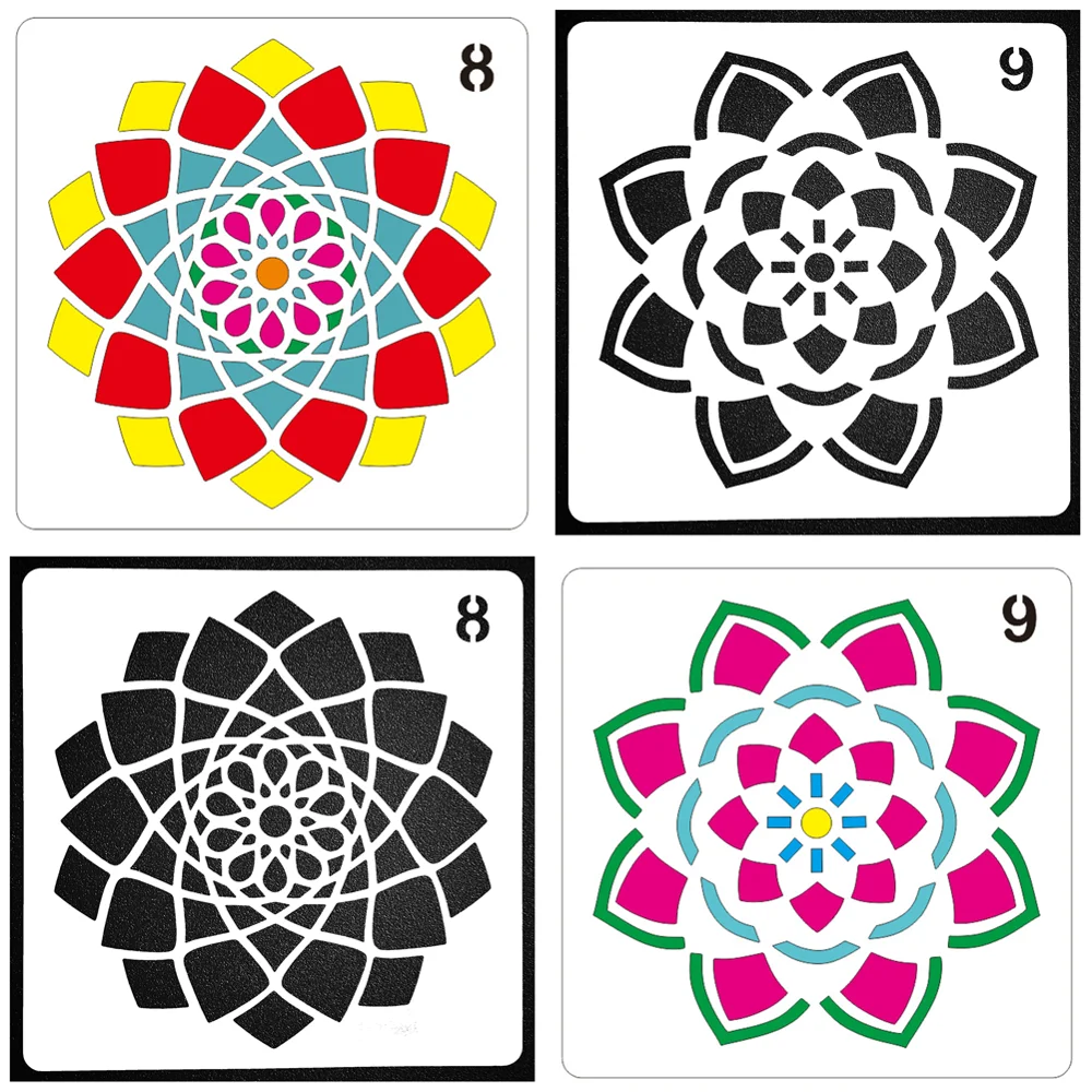 DIY Мандала вспомогательный слоистый шаблон для рисования аэрограф трафарет