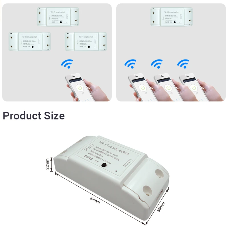DIY Wi-Fi умный выключатель света универсальный таймер выключателя беспроводной