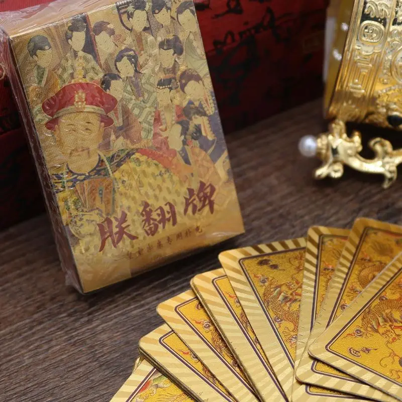 Роскошные игральные карты из золотой фольги Покер ПВХ водонепроницаемые