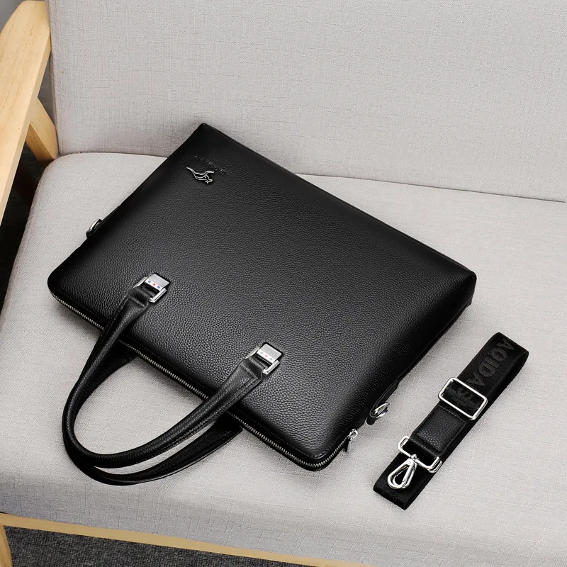 Men Top Layer Cowhide Briefcase Business Travel Bag  Male Computer Laptop Handbag High Quality Shoulder Cross body Bag