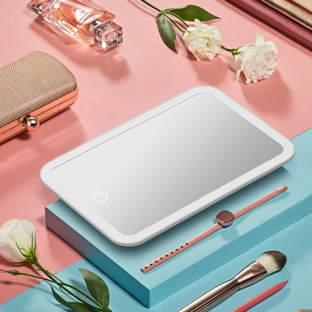 Зеркало для макияжа светодиодный сенсорный экран Настольный макияж портативный