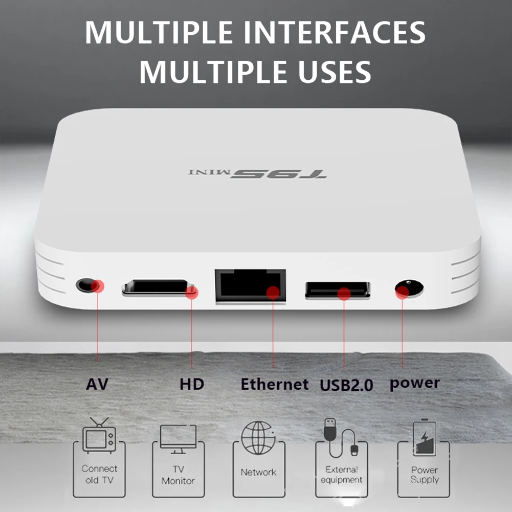 T95 Мини Смарт ТВ коробка Android 10 4K 2 4G Wifi Гб 16 телеприставка YouTuBe медиаплеер Allwinner H313