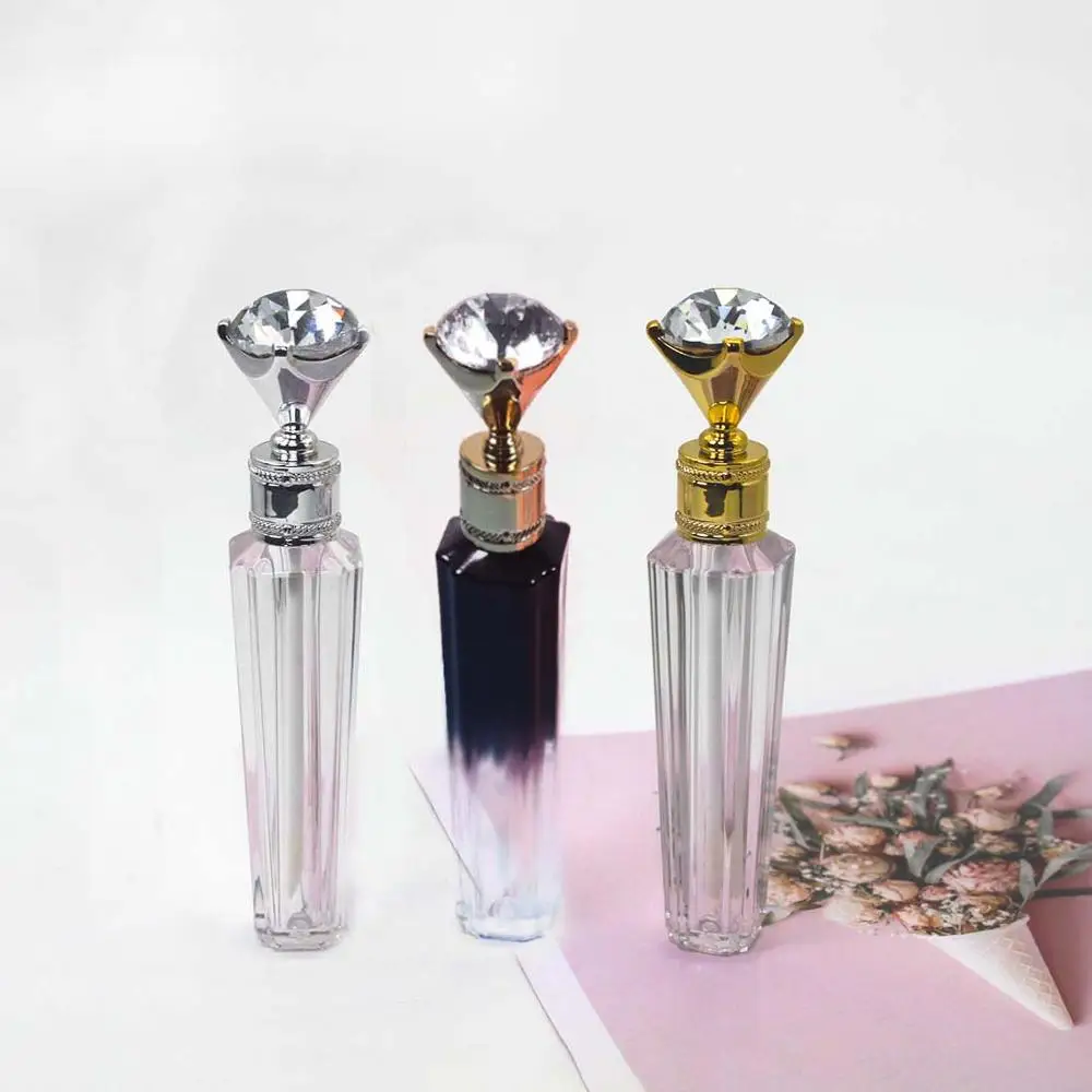 50PCS 2мл Пластиковые ромбические прозрачные пустые тюбики для блеска для губ косметические тюбики с роскошной алмазной крышкой и пробкой.