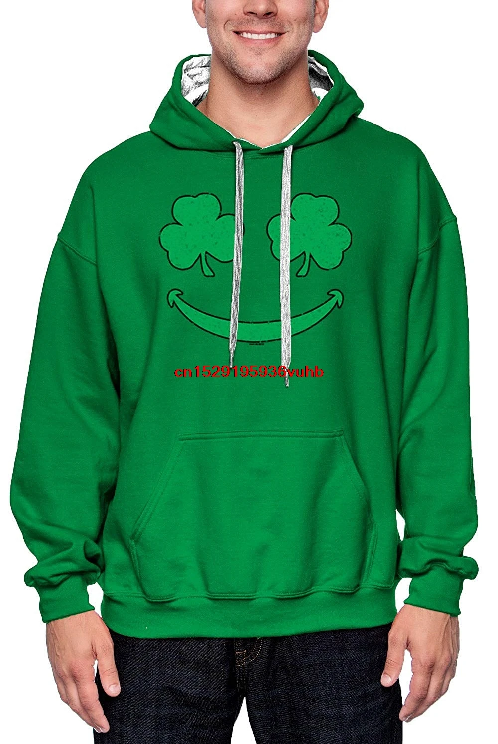 Толстовка унисекс со смайликом и клевером в Ирландском стиле| |