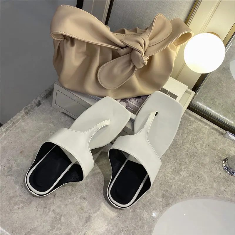 Новинка 2020 года Фирменный дизайн Женские сандалии Тапочки с квадратным носом на