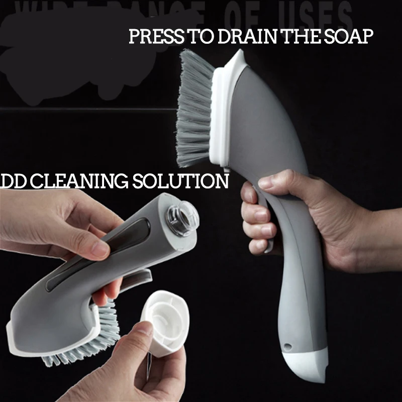 

Long Handle Automatic Add Detergent Water Spray Cleaning Brush Portable Cleaning Brush Bathroom Kitchen Cleaning Brush Tools