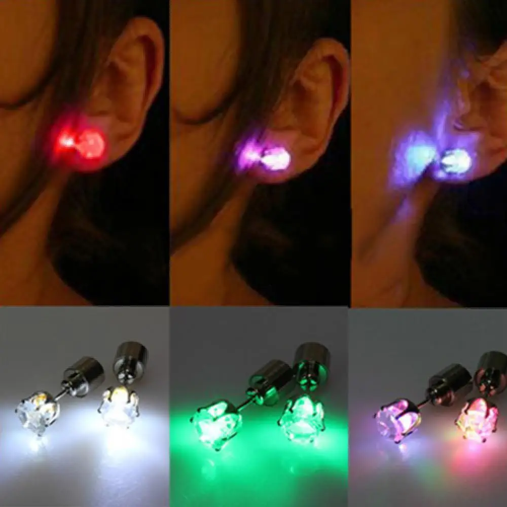 

Light Up LED Rhinestone Earrings Stud Dance Party Accessories for Party/Xmas