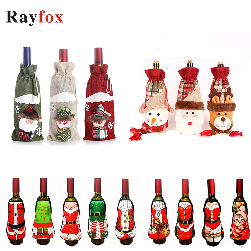 Рождественское украшение для дома 1 шт Санта Клаус винная бутылка крышка
