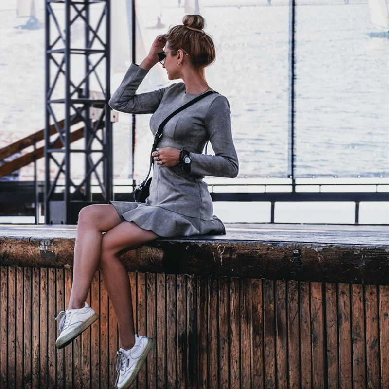 Для женщин Винтаж передними карманами бархатные трапециевидные вечерние платья