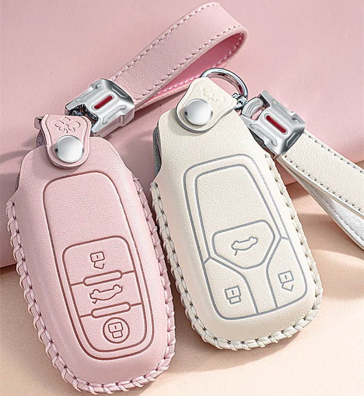 

Кожаный чехол для ключей для Audi a4l/a6/a3/q5l/a8/a7q3/q5/q7 tt, автомобильные аксессуары для девочек