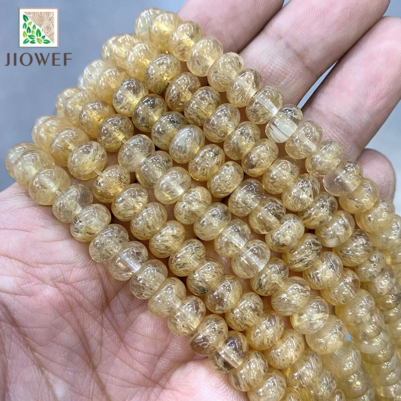 Натуральные гладкие золотистые цитриновые кварцевые круглые бусины-разделители