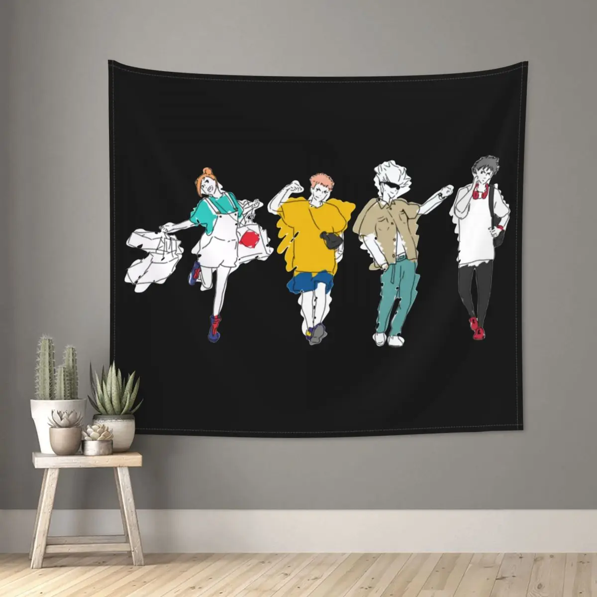 

Декоративная занавеска на стену, из разноцветной ткани