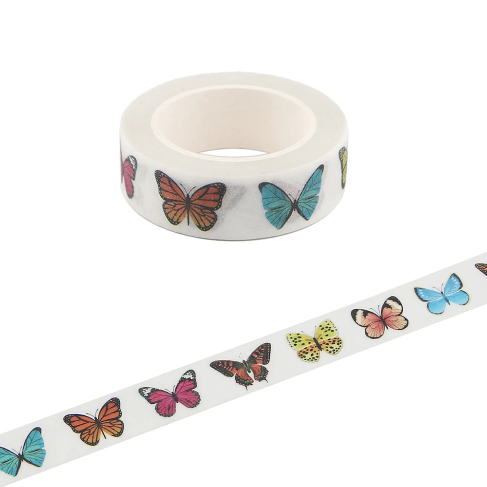 

Ransitute R1206 Beautiful Insect Color Butterfly DIY Matte Tape Paper Office Stationery School Supply Hand Ledger Decoration
