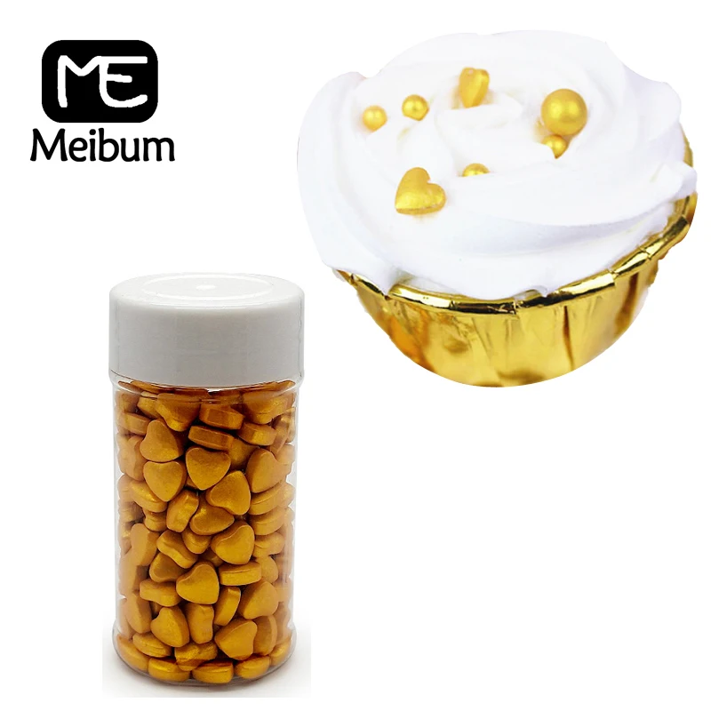 Съедобный жемчуг в форме сердца meiбум десерт для кекса Золотой шарик конфет