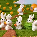 Полимерный кролик, фигурка моркови, животное, пасхальный Рождественский домашний декор, миниатюрные садовые украшения для торта, аксессуары, Современная фигурка, подарок