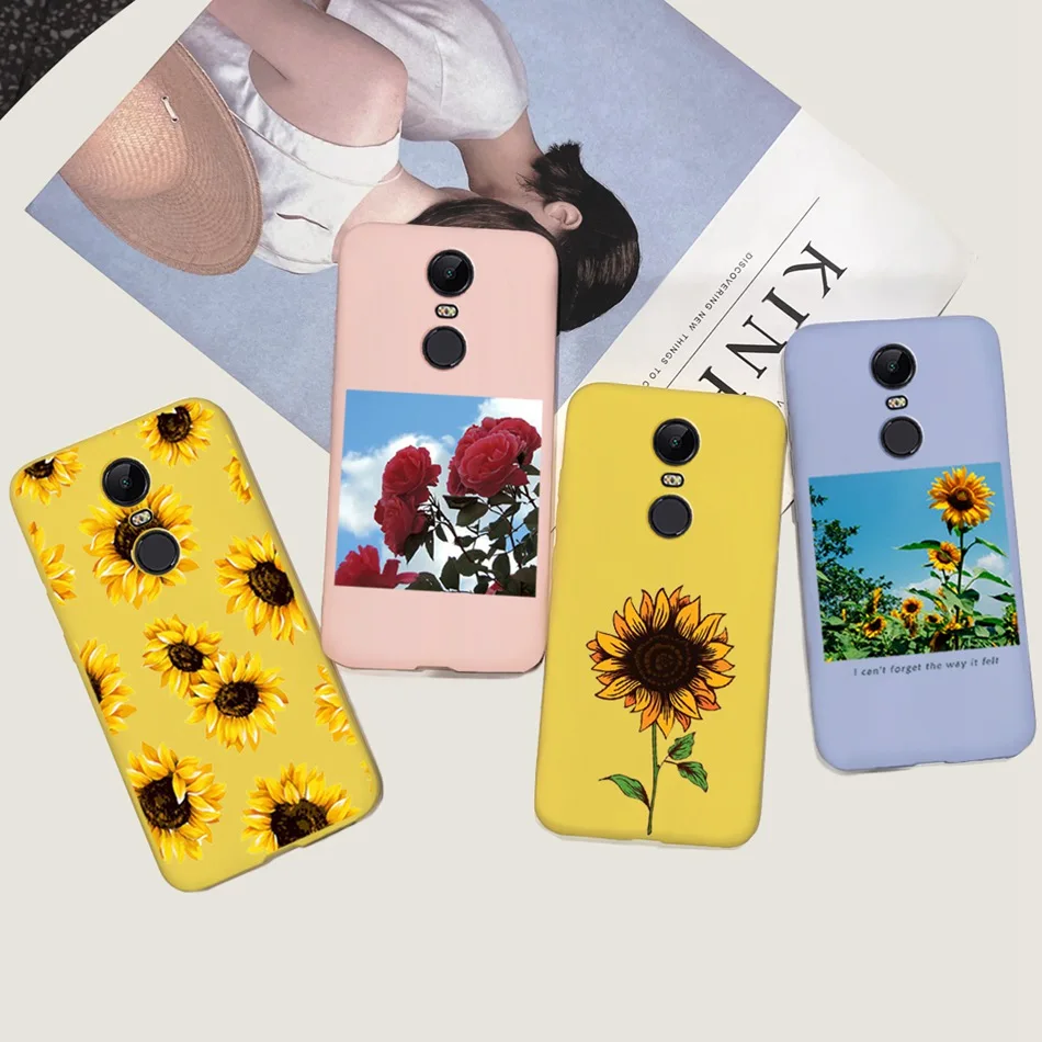 Чехол для телефона с рисунком подсолнуха Xiaomi Redmi 5 Plus чехол-накладка мягкий бампер