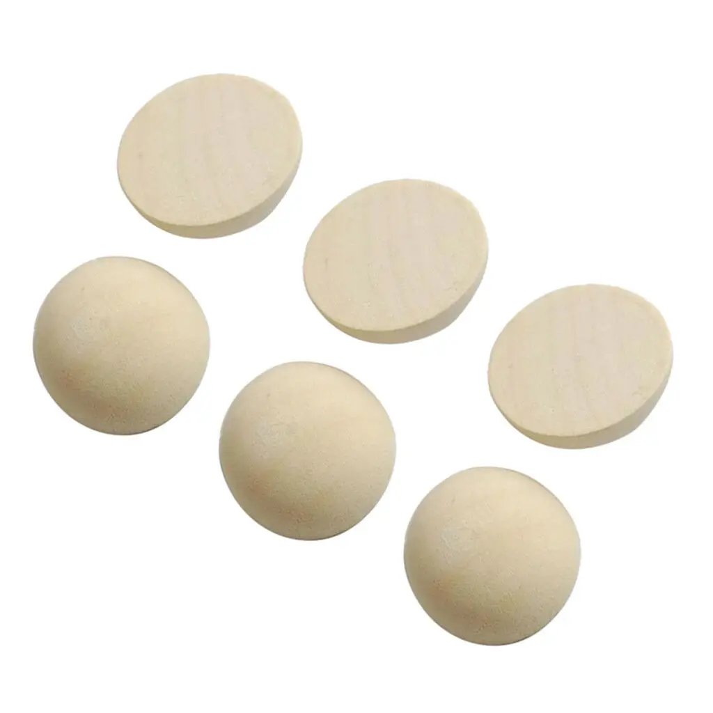 Cuentas de madera Natural de 15/20MM, accesorios redondos convexos de media espalda sin terminar, joyer&iacute;a de madera artesanal, proveedor hecho a mano-4