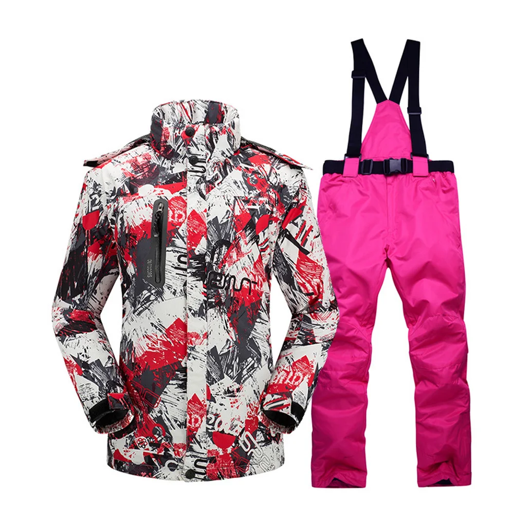 

Зимний женский лыжный костюм, водонепроницаемая ветрозащитная Толстая Теплая Лыжная куртка + штаны, комплект, женская зимняя одежда, лыжный...