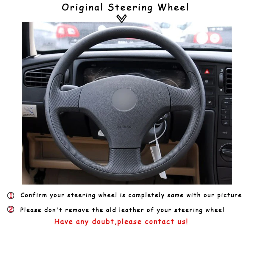 

Black Synthetic Leather Car Steering Wheel Covers for Volkswagen Jetta 5 2006-2010 Old Jetta auto Steering Covers