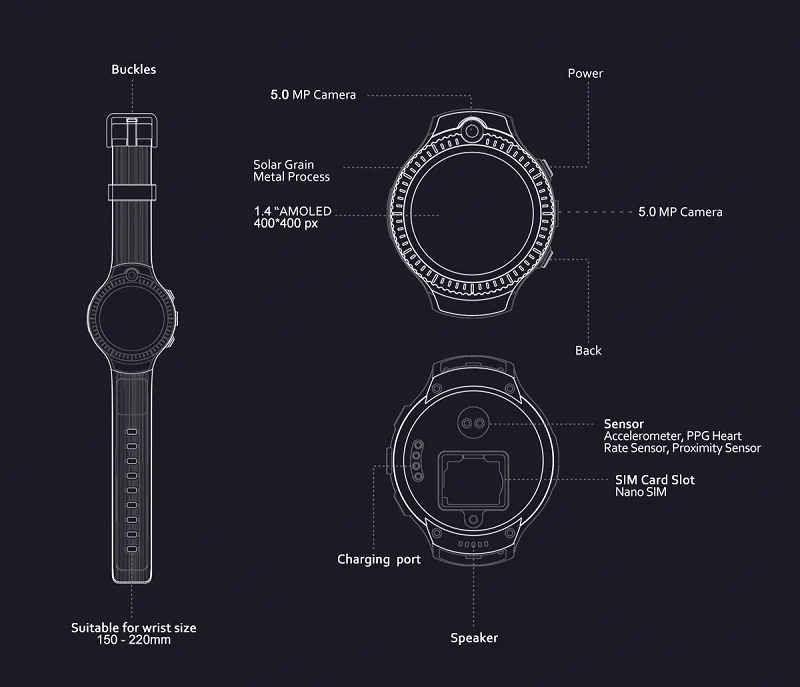 SULEIYI Тор 4 Dual 4G SmartWatch 5.0MP+ 5.0MP двойная камера Android часы 1," gps/ГЛОНАСС 16 Гб Смарт часы мужские Montre подключения