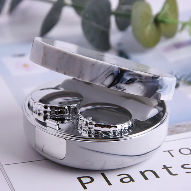 Контейнер для линз с рисунком под мрамор|Очки аксессуары| |