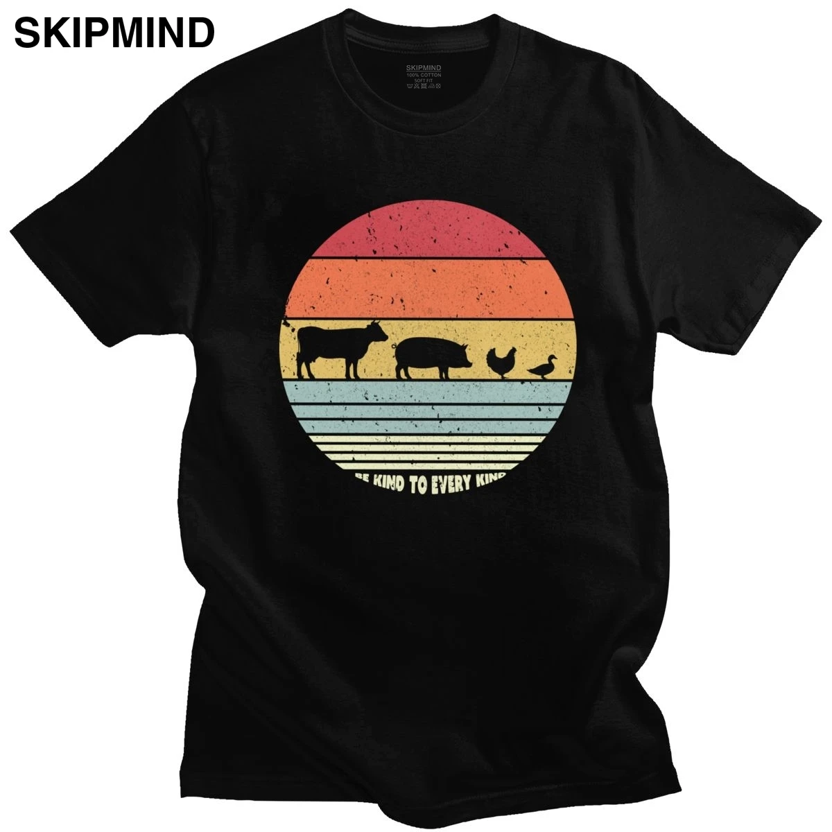 Быть Вид к каждому Мужская футболка из хлопка в стиле 70-х вегетарианские овощные