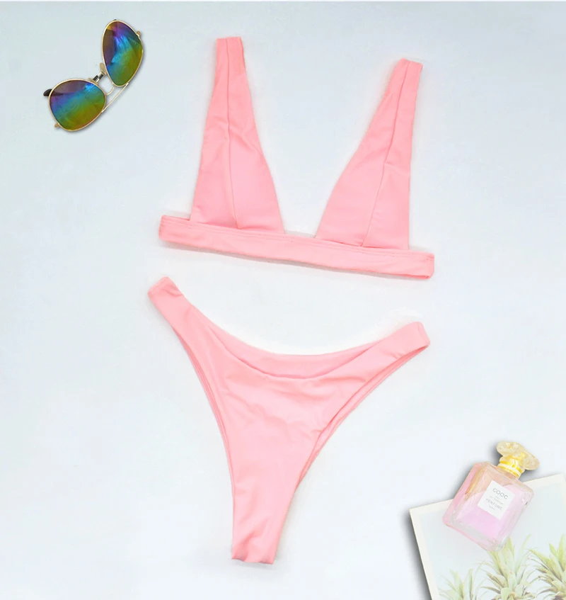 

Sexy Bikini 2021 Solid Swimsuit Women Swimwear Push Up Bikini Set Brazilian Bathing Suit Summer Beach Wear Swimming Suit Biquini