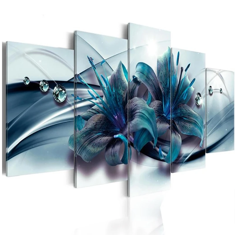 

5 шт., Алмазная мозаика «Синяя лилия»